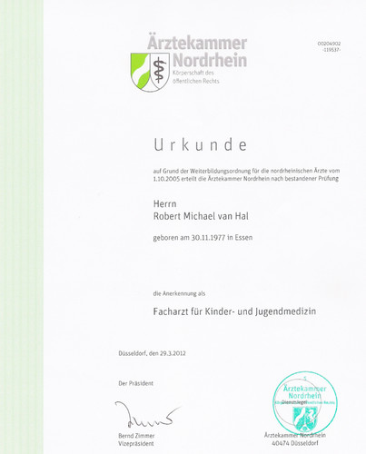 Kinderarztpraxis Altenessen - Kinderarzt Robert Van Hal Zertifikate Kinderarzt Altenessen Kinderarztpraxis Altenessen