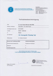 Zertifikat Sonografie